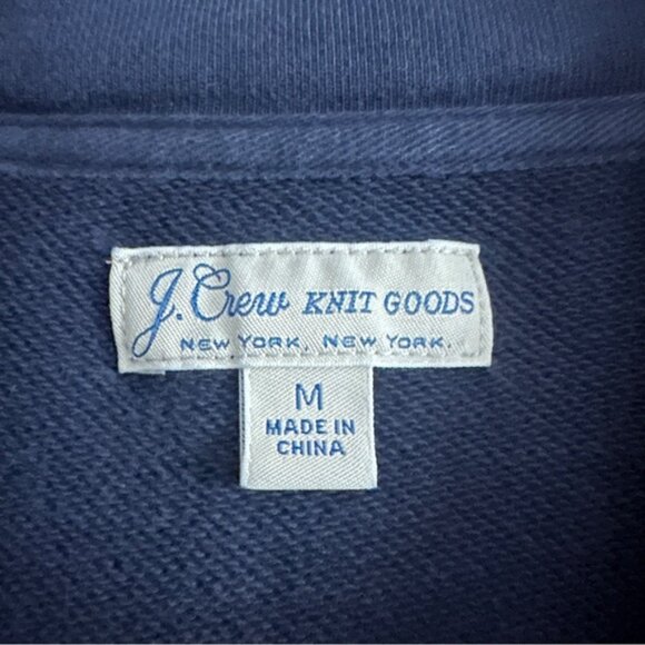 J.Crew Mens Sweatshirt Half-Zip Navy Blue Jacket French Terry Pullover Mock Neck - Picture 5 of 11